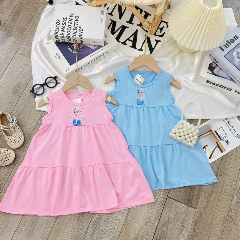 Váy elsa cotton mềm mịn có đủ size 9-20kg