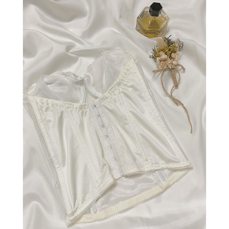 Áo corset hoa ren trắng 2hand