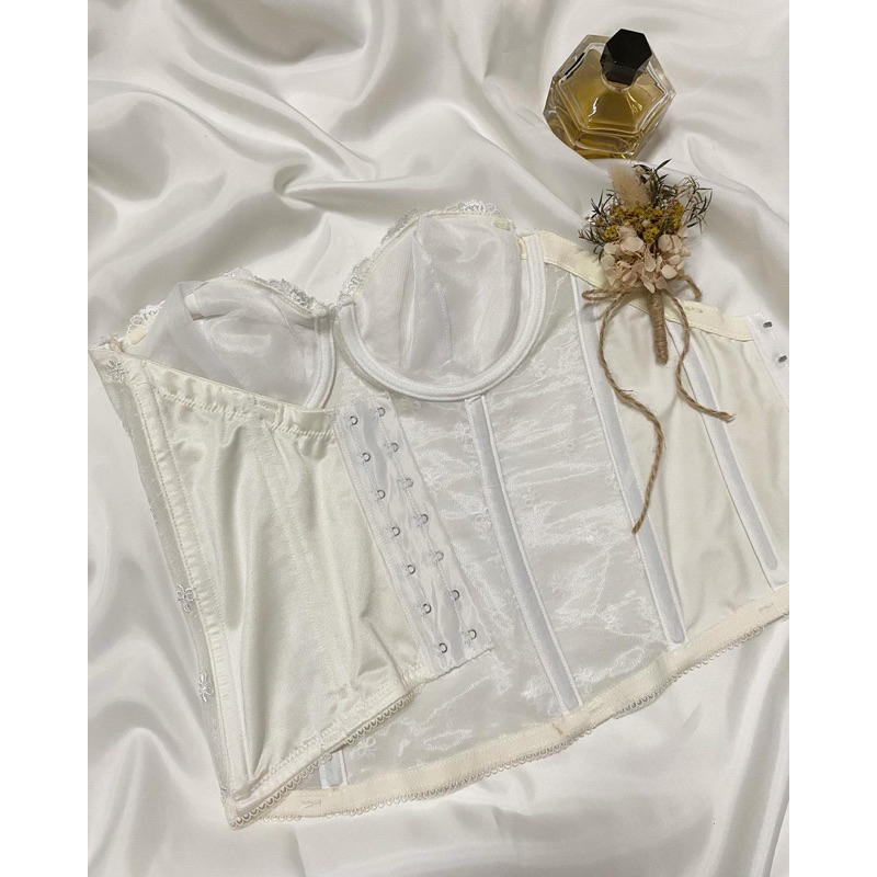Áo corset hoa ren trắng 2hand