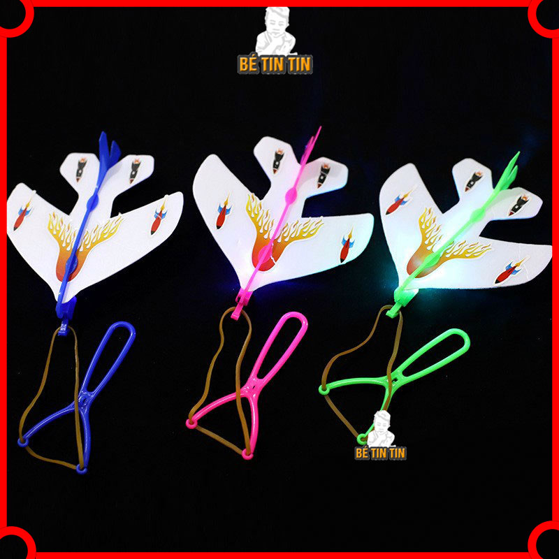 Đồ Chơi Ná Bắn Máy Bay Phát Sáng, Nỏ Bắn Máy Bay Chong Chóng Có Đèn Led.
