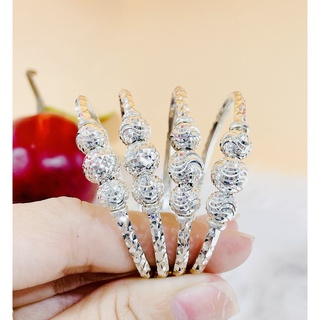 Vòng Bạc Cho Bé Gái 3 Châu Gài