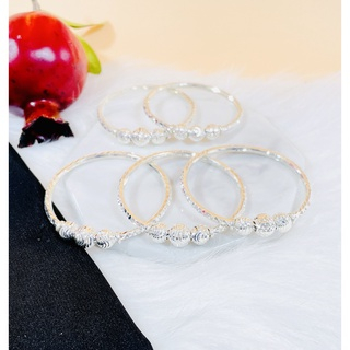 Vòng Bạc Cho Bé Gái 3 Châu Gài