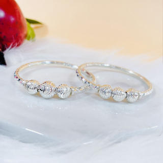 Vòng Bạc Cho Bé Gái 3 Châu Gài