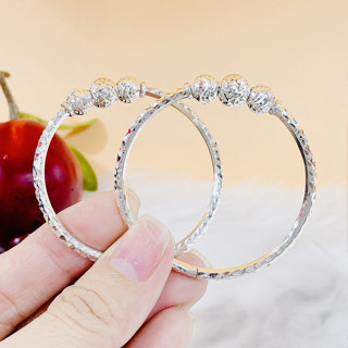 Vòng Bạc Cho Bé Gái 3 Châu Gài