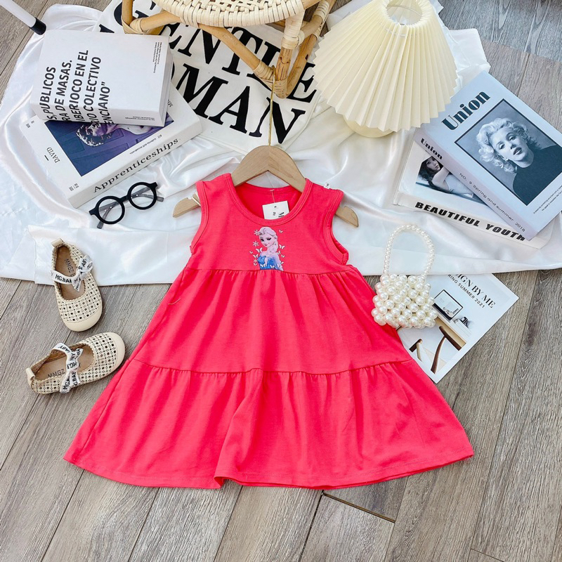 Váy elsa cotton mềm mịn có đủ size 9-20kg