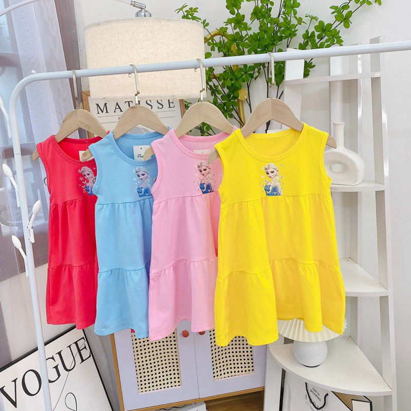 Váy elsa cotton mềm mịn có đủ size 9-20kg