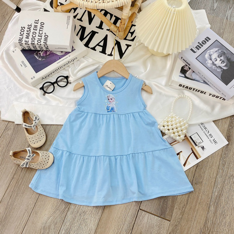 Váy elsa cotton mềm mịn có đủ size 9-20kg