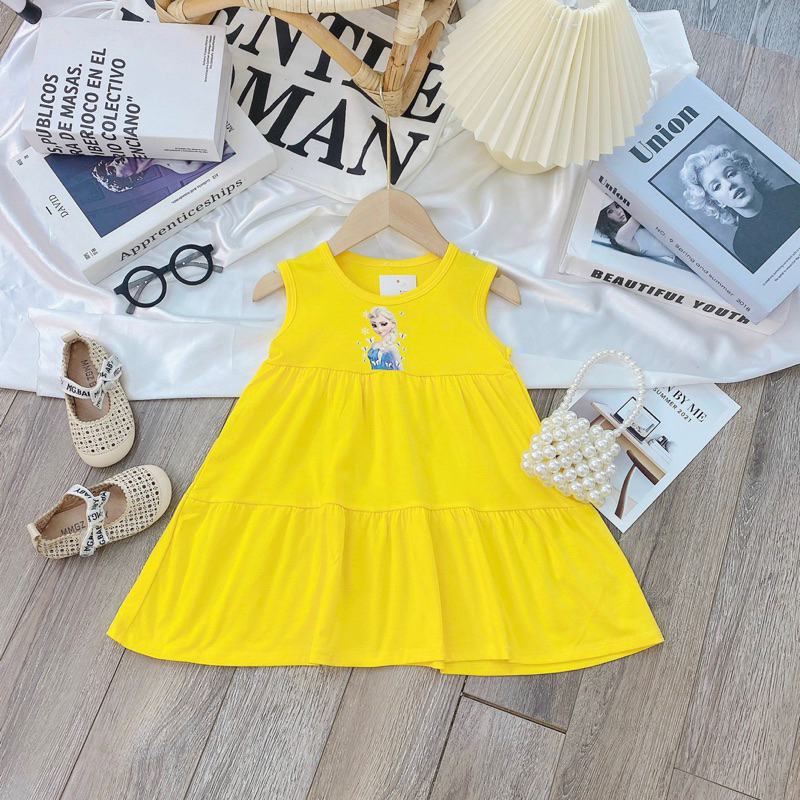 Váy elsa cotton mềm mịn có đủ size 9-20kg