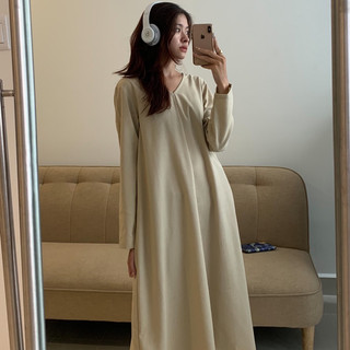 Váy PAAES dài tay linen dáng chữ A[ ảnh thật]