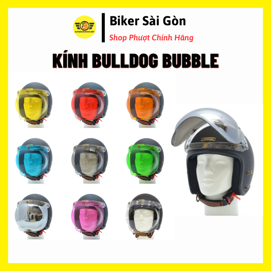 KÍNH CHẮN BULLDOG BUBBLE DẠNG BẦU [SP KHÔNG BAO GỒM NÓN] - BikerSaiGon