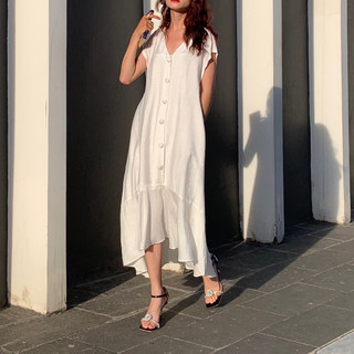  Váy PAAES đuôi cá maxi khuy bọc vải có váy lót kèm Lamer dress ảnh thật  