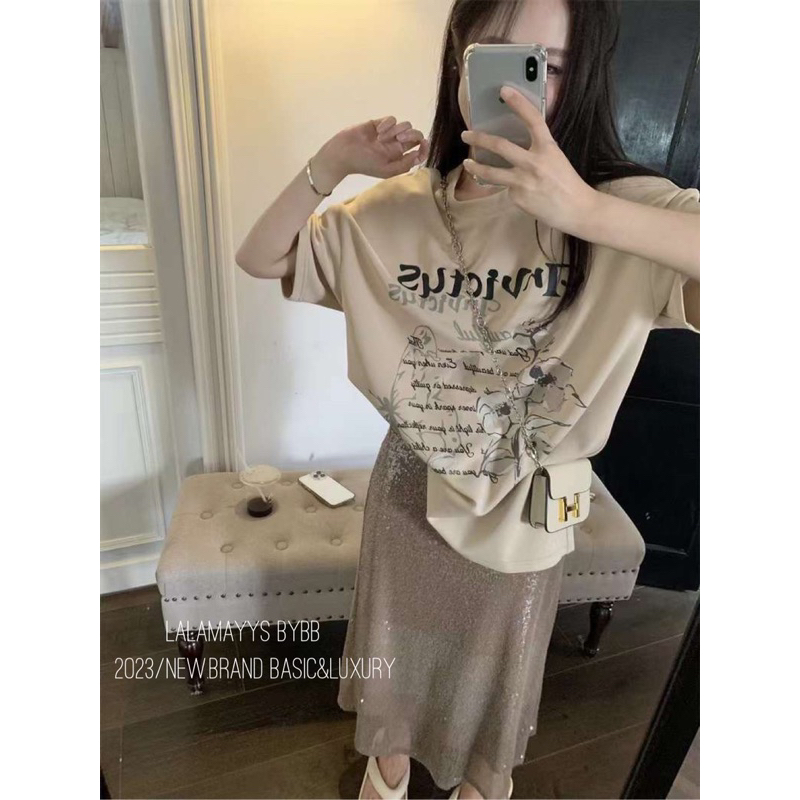 Áo phông Hoa nhiều chữ INVI TTA876