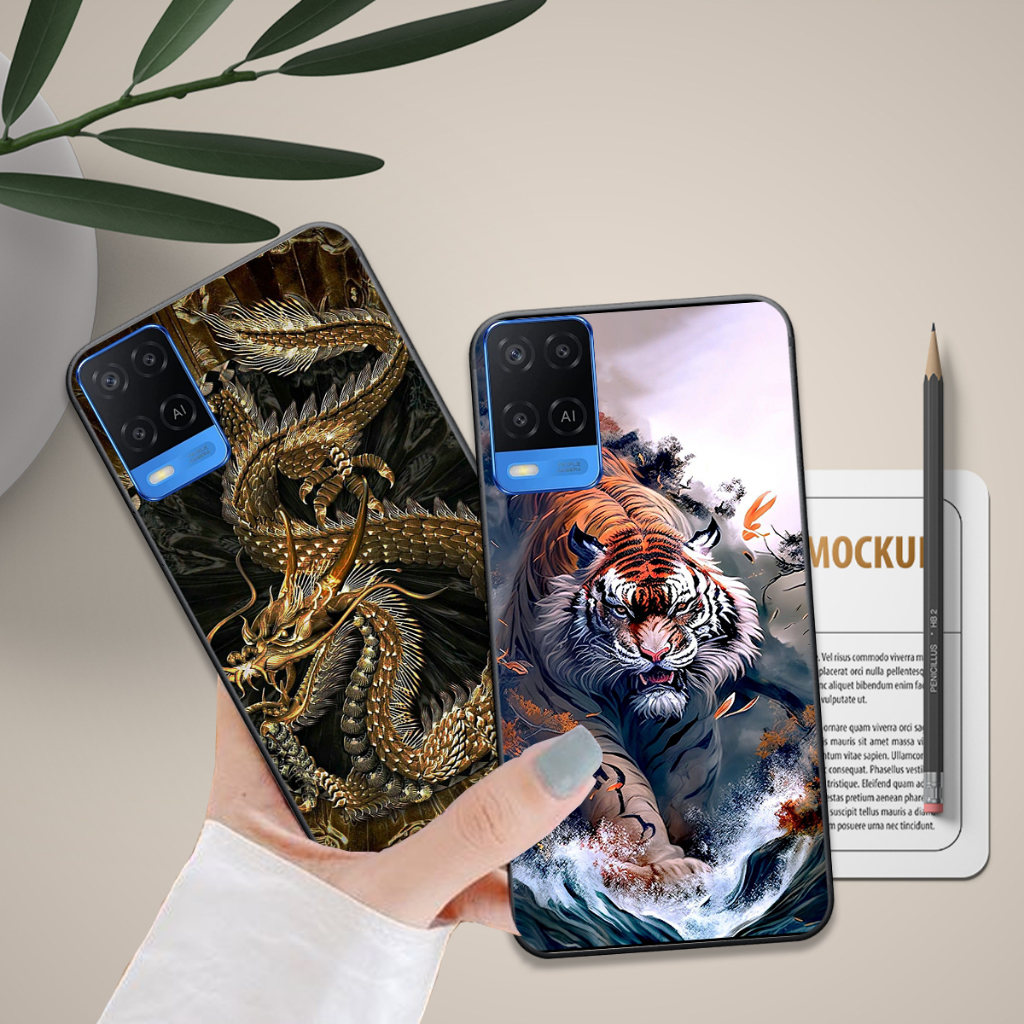 Ốp Oppo A54 4G / A55 4G / A55 5G / Oppo A94 / A95 in hình họa tiết rồng hổ 3d đẹp chất hot trend 2023