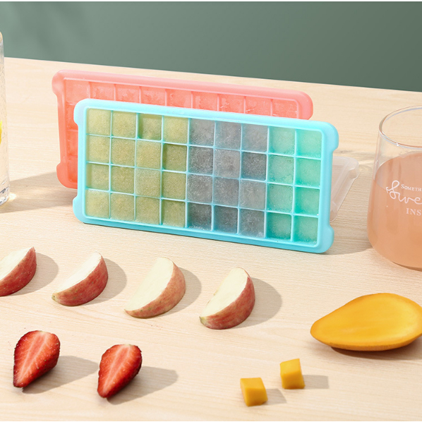 Khay Làm Đá Silicon 36 Ô Có Nắp Đậy