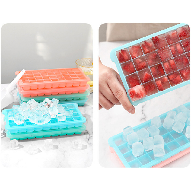 Khay Làm Đá Silicon 36 Ô Có Nắp Đậy