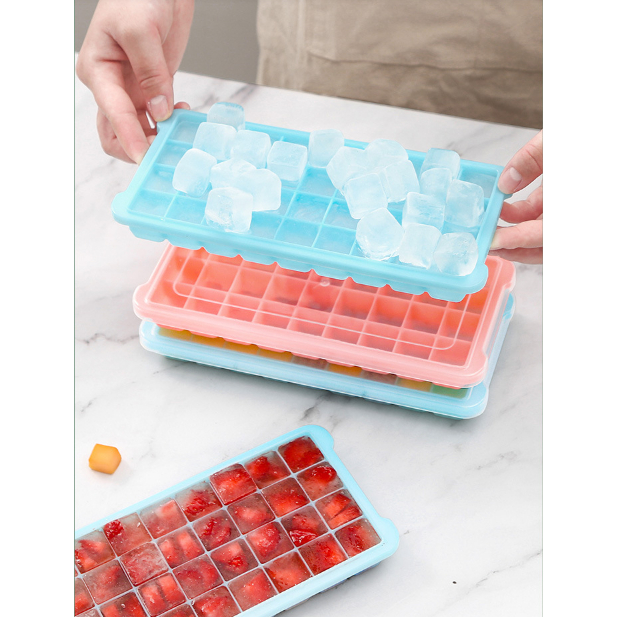 Khay Làm Đá Silicon 36 Ô Có Nắp Đậy