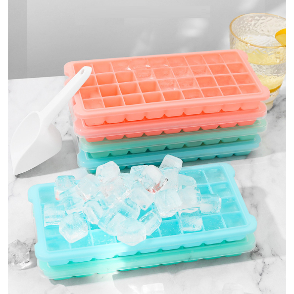 Khay Làm Đá Silicon 36 Ô Có Nắp Đậy