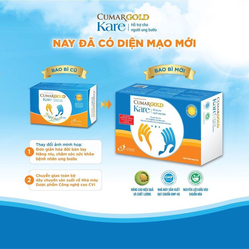 Cumargold Kare (Nano FGC) - Tăng Sức Đề Kháng, Hỗ Trợ Cho Bệnh Nhân Ung Thư, Ung Bướu, Hóa Xạ [Chính