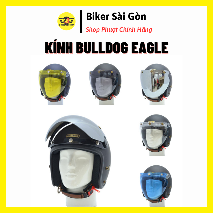 KÍNH CHẮN BULLDOG EAGLE DẠNG THẲNG (KHÔNG BAO GỒM MŨ BẢO HIỂM) - BikerSaiGon