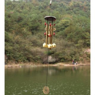 Chuông gió phong thủy có chuông và đồng tiền bằng đồng - 213A