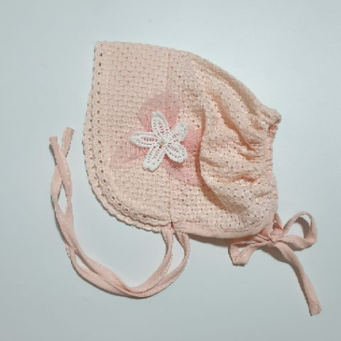 Mũ bonnet cho bé cotton đính hoa
