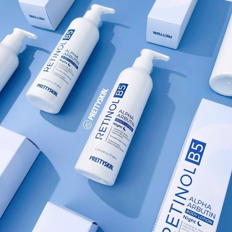Kem Dưỡng Trắng Da Body Glutathione V10 Alpha Arbutin Body Lotion Prettyskin, Retinol B5 Pretty Skin nâng tone 250ml