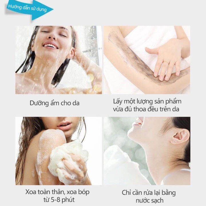 Sữa tắm trắng da Mud Volcanic Whitening Cream 250ml Tẩy tế bào chết dưỡng ẩm Làm trắng nhanh Chăm sóc cơ thể dưỡng ẩm