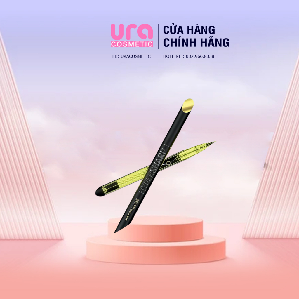 Bút Kẻ Mắt Nước Sắc Mảnh Maybelline Màu Đen 0.01MM - VỎ VÀNG Mẫu mới
