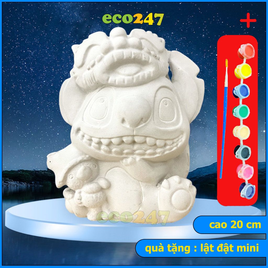 Tượng thạch cao tô màu cho bé (kèm màu), tượng hot trend Hồ ly, Mèo Hello Kitty, Stitch, Kuromi, Kỳ lân, Rồng - Eco247
