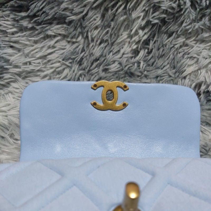 Túi H11 si hiệu CH*N*L vải phối da dê dáng bao tử hoặc đeo chéo 18cmx12cmx5cm