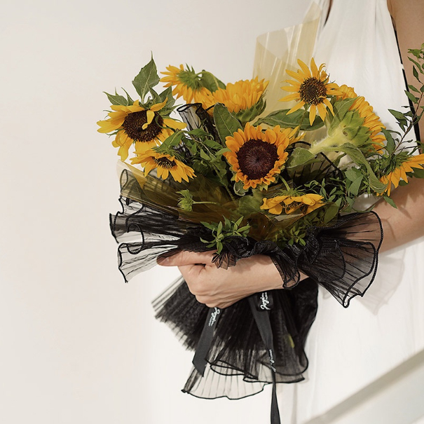 VOAN SÓNG VIỀN NGỌC 28cm*5m, VOAN NHĂN HÀN QUỐC bó hoa, trang trí hoa tươi, hoa sáp quà tặng cao cấp