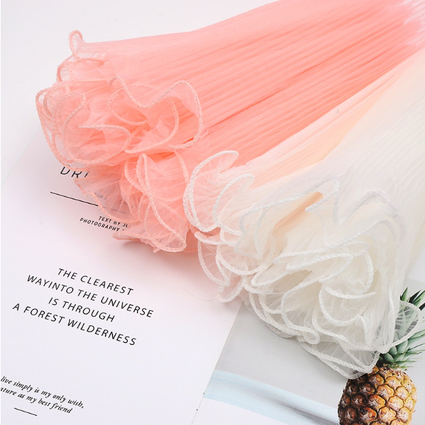 VOAN SÓNG VIỀN NGỌC 28cm*5m, VOAN NHĂN HÀN QUỐC bó hoa, trang trí hoa tươi, hoa sáp quà tặng cao cấp