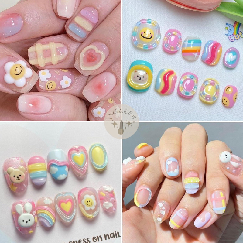 Gel Khô Định Hình Nail , Gel Nặn Charm, Gel Đa Năng Dán Móng Úp Tạo Kiểu Làm Charm 3D