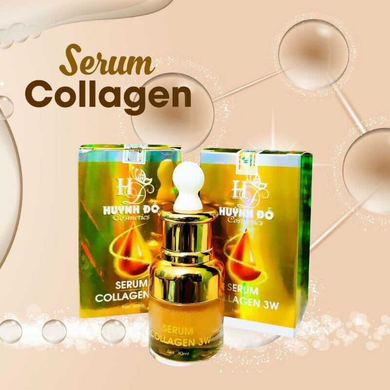 Serum Collagen 3W Huỳnh Đỗ Cosmetics Chính Hãng - Tinh Chất Dưỡng Trắng Da Mờ Thâm Nám