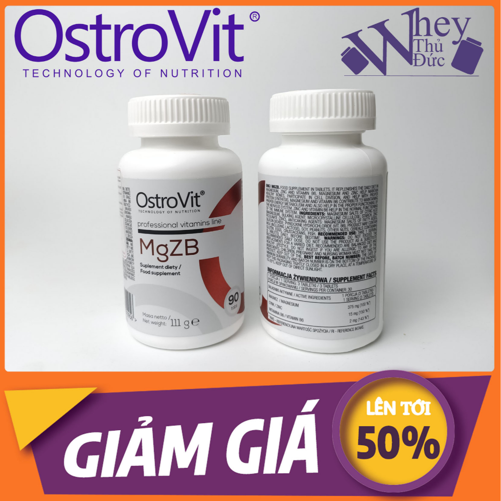 Viên MgZB Ostrovit 90 viên - Bổ sung Kẽm + Magie + vitamin B6
