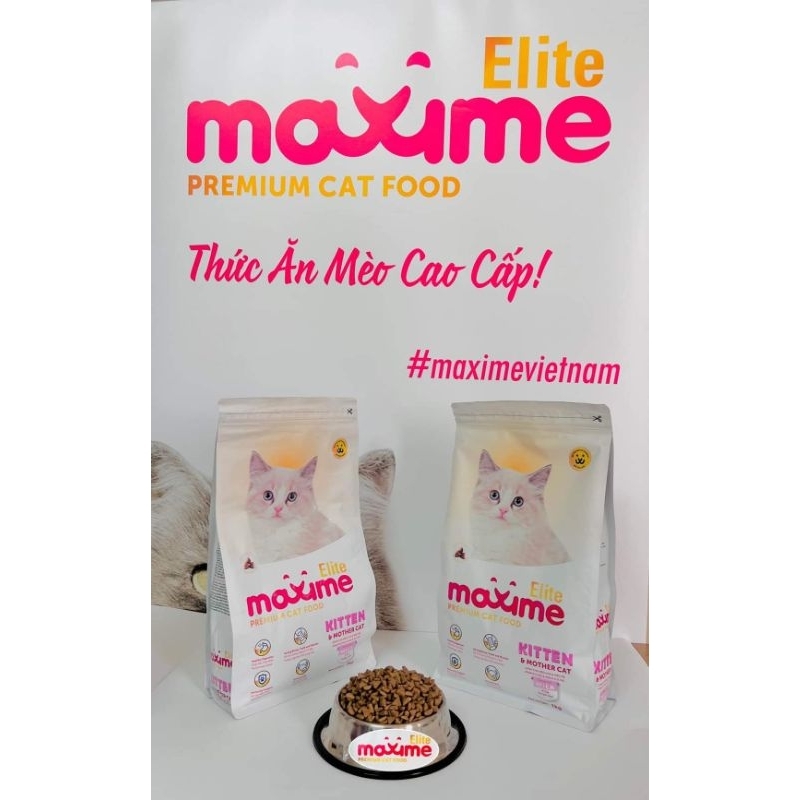 Hạt cho mèo mẹ và mèo con chống sạn thận Maxime Elite 1kg