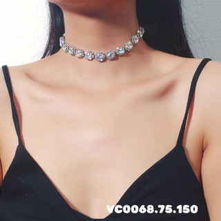 Vòng cổ choker mặt hoa đính đá