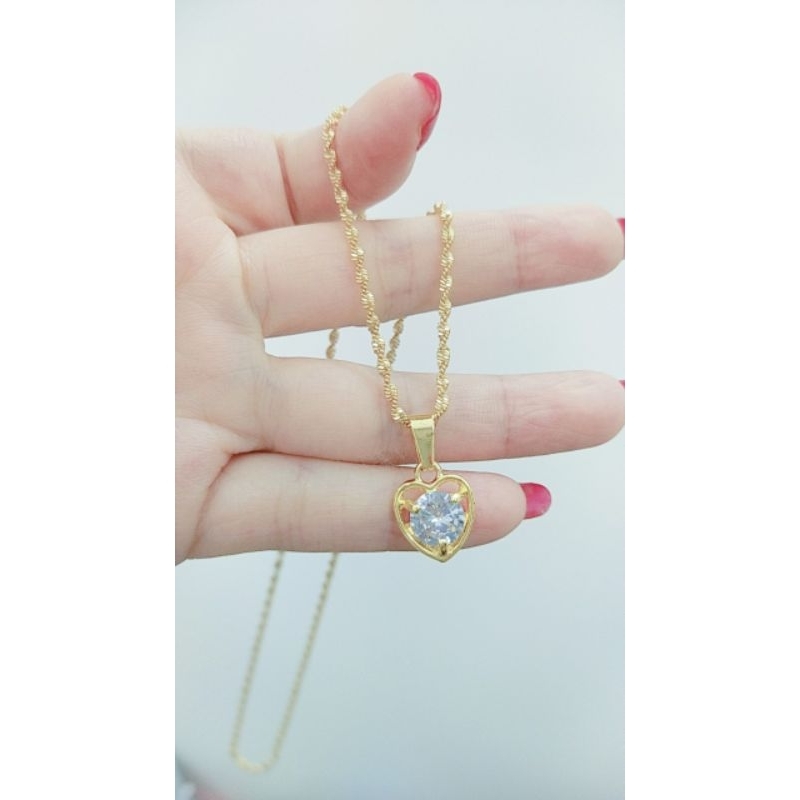 Dây chuyền mặt ti.m đá