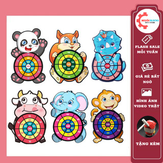 Bảng phi tiêu bóng dính,bảng phi tiêu hình thú - đồ chơi ném bóng gai tặng kèm 3 bóng an toàn cho bé vui chơi