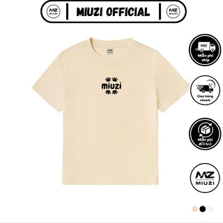 Áo baby tee nữ Miuzi vải 100% cotton thấm hút mồ hôi mềm mại thoáng mát