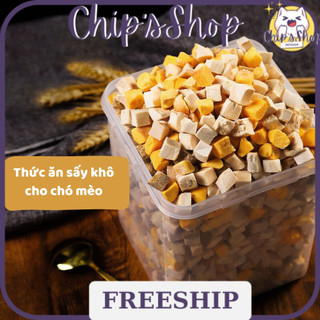 Thịt sấy khô cho mèo, gà sấy cho mèo mix gan sấy và trứng sấy - Chipshop