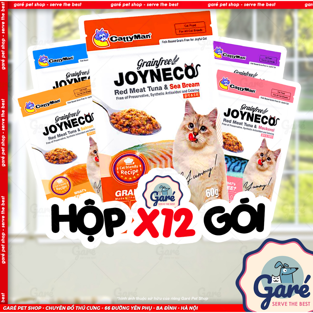 12 gói Pate mèo không tinh bột Joyneco Grain Free thương hiệu Nhật made in Vietnam đủ vị Doggy Man Garé Pet Shop