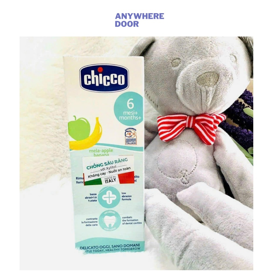 Kem đánh răng Chicco hương Chuối - Táo 6M+/ hương Dâu Chicco 12M+
