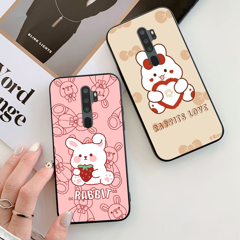 Ốp lưng oppo a5 2020 / oppo a9 2020 in hình thỏ trắng cute dễ thương
