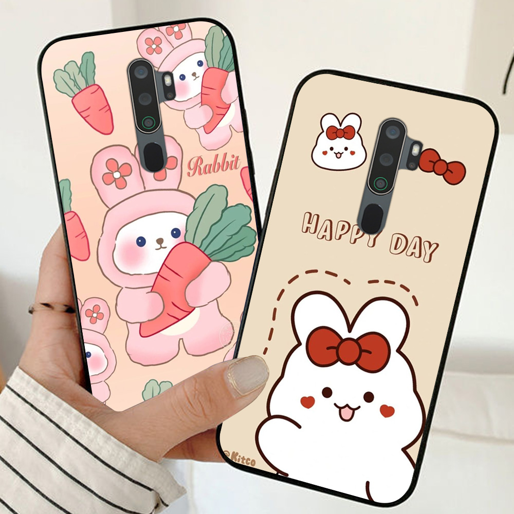 Ốp lưng oppo a5 2020 / oppo a9 2020 in hình thỏ trắng cute dễ thương