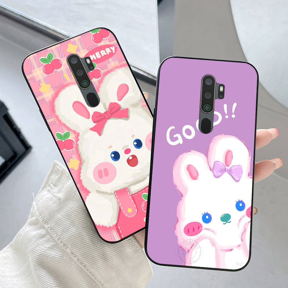 Ốp lưng oppo a5 2020 / oppo a9 2020 in hình thỏ trắng cute dễ thương