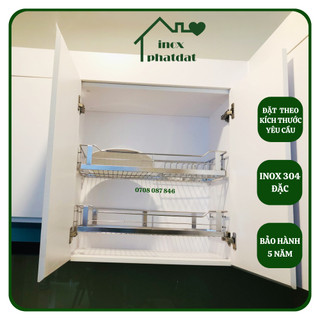 Kệ chén âm tủ Inox 304 PHÁT ĐẠT (làm theo kích thước yêu cầu), rổ chén âm tủ gắn tủ dưới (SP096)