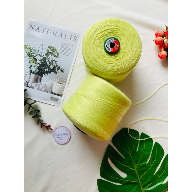 Yarn - Len lông thỏ màu vàng chanh  - Sợi đã chập - Siêu phẩm cho mùa thu đông