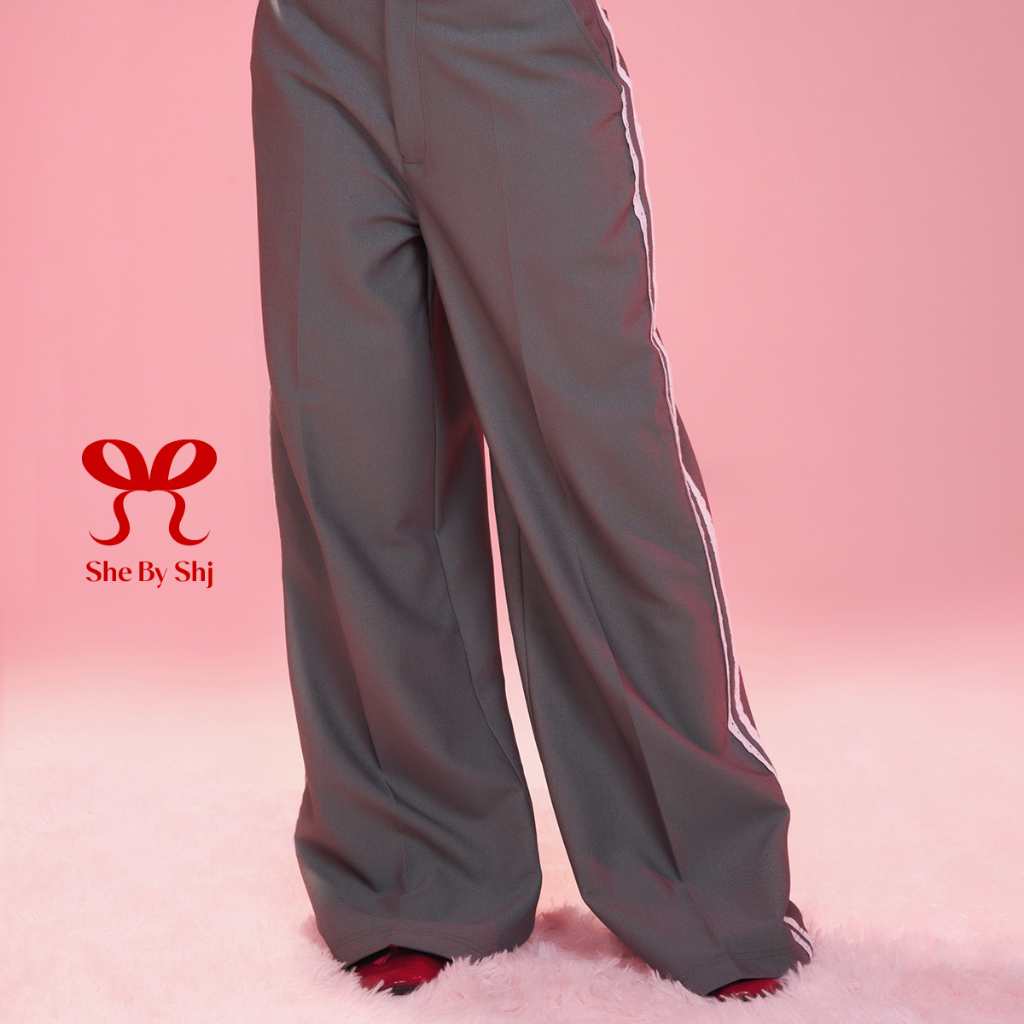 Quần Shebyshj ống suông rộng màu xám Chi Pu - Grey Over Pants