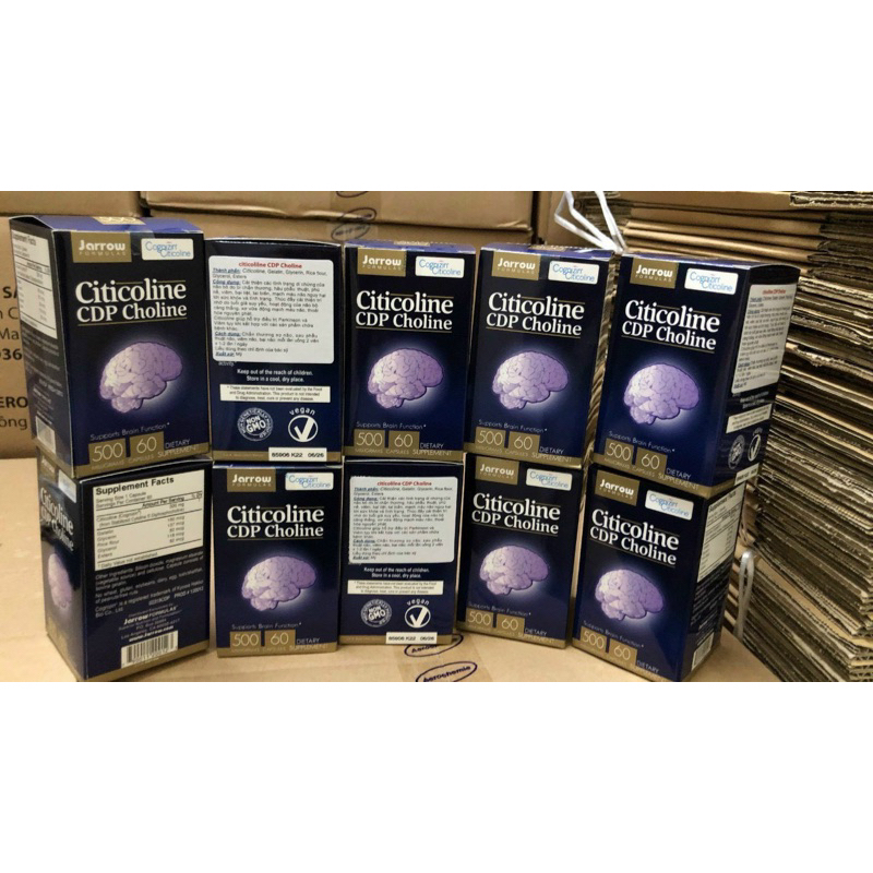 Viên uống Jarrow Citicoline 500mg, lọ 60 viên, USA, bổ não, giảm mất ngủ, tăng trí nhớ